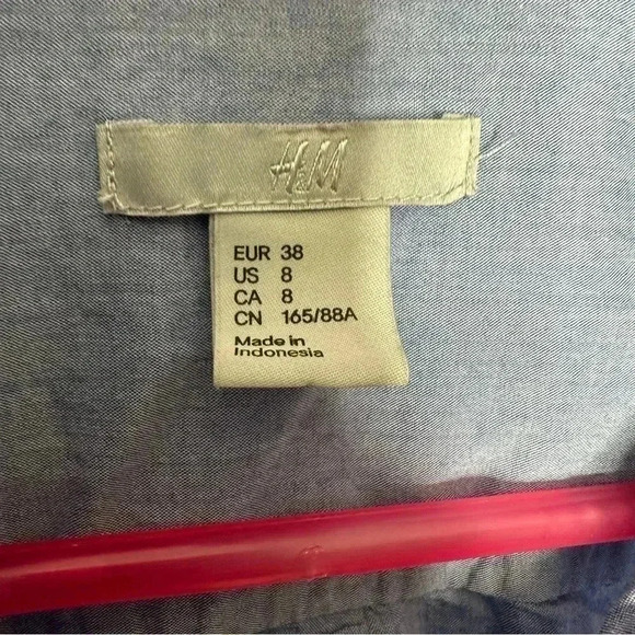 H&M Tunic Shirt Collared Blue Size 8 - Picture 9 of 16